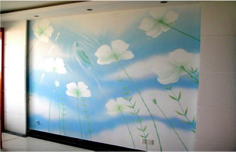 固镇画墙绘怎么画好白云的蓬松感？