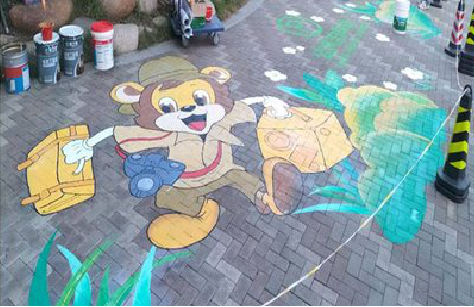 固镇夏季画地面彩绘会遇到的问题