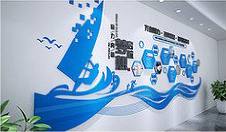固镇海浪主题文化墙如何设计？