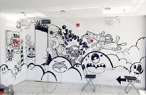 固镇手绘墙并非传统涂鸦。